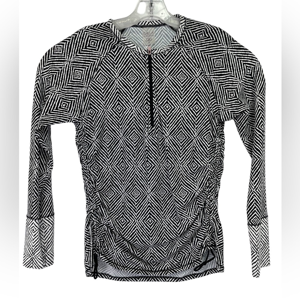 Valiant by Carrie Underwood Womens Sz Large Black/White 1/4 Zip Up Shirt (L24)